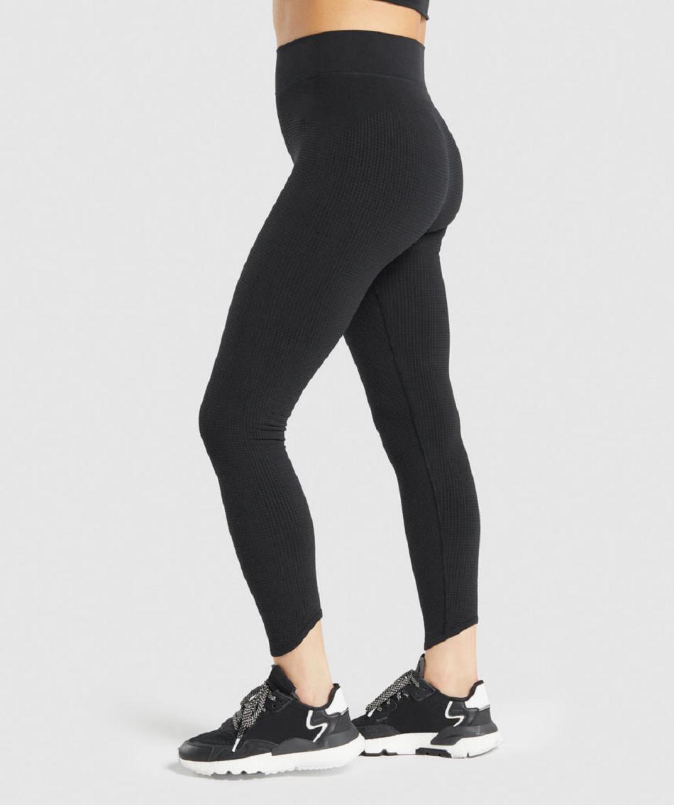 Gymshark Pause Seamless Ženske Tajice Crne | HR 4054SGL